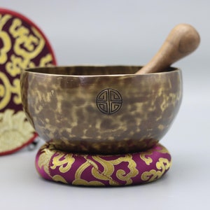 SALE!!! 6 Inches Full Moon Tige Eye Singing Bowl From Nepal-Tibetan Singing bowl with Bag-Meditation Bowl-Padma Healing Bowl-