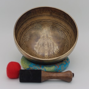 9 Inches Yogi Carving Singing Bowl From Nepal-Tibetan Singing bowl-Chakra Bowl-Mindfulness-Healing Vibrations