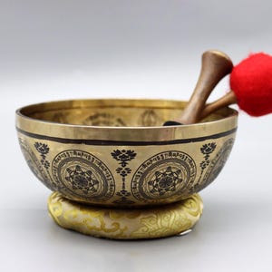 10 Inches  Buddha Carving Singing Bowl From Nepal-Tibetan Singing bowl-Chakra Bowl-Mindfulness-Healing Vibrations-Meditation-Sound Bath