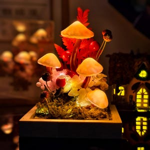 Handmade Enchanted Mushroom Lamp | Glowing Fairy Night Light | Whimsical Forest Decor, Perfect Magical Gift & Home Accent