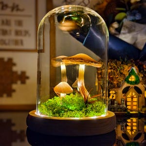 White mushroom night light, desktop decoration, fairy tale home decoration, mushroom decoration, handmade gift light