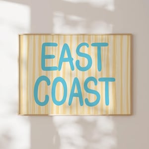 East Coast Coastal Granddaughter Wall Art Print Gingham Style Wall Hanging Decor Above Bed Art Beach Wall Prints Coastal Preppy Wall Art