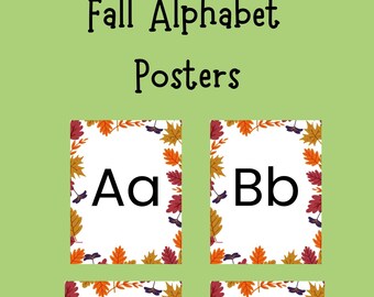Fall Alphabet Poster, Kids Wall Art, Nursery Decor, Educational ...