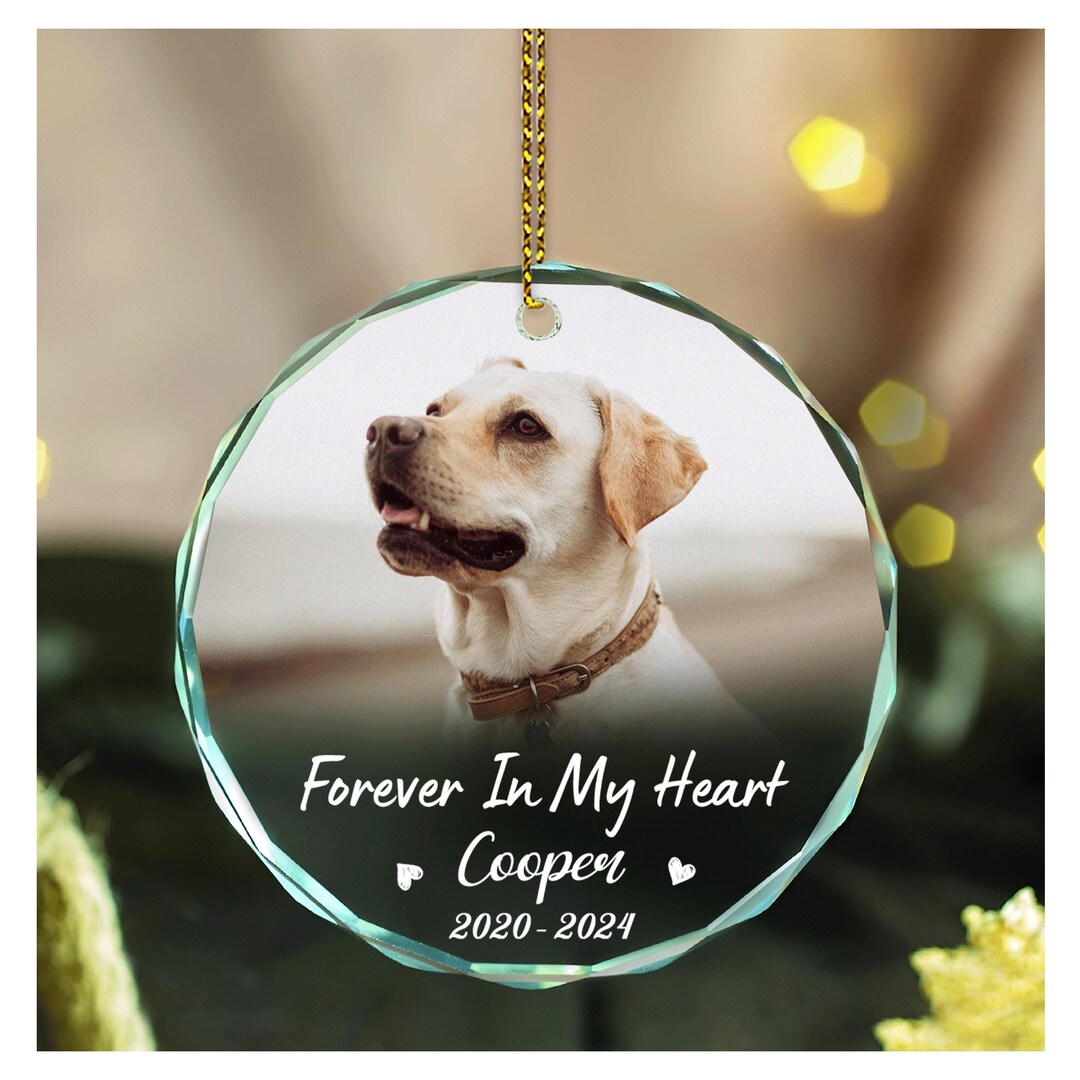 Personalized Pet Memorial Photo Ornament, Pet Loss Gifts, Christmas Dog ...