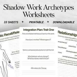 33 Archetypal Shadow Work Prompts & Worksheets | Self-Reflection Through Archetype Exploration