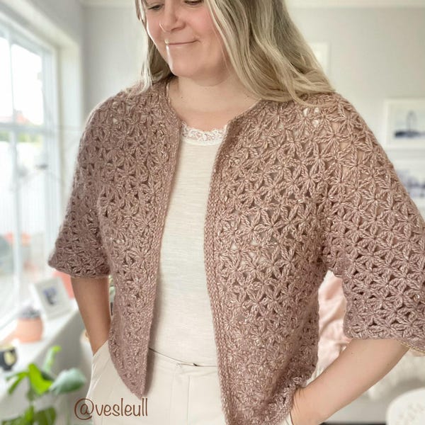 Star Blossom Cardigan Häkelanleitung Top Daunenjacke pdf download