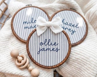 Anpassad broderad namnring: Minimalistisk barnrumsstil