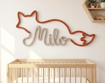 Personalized Knitted Wire Name Sign: Minimal Nursery Wall Decor