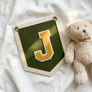 Personalized Felt Initial Banner: Custom Felt Letter Pennant for Nursery