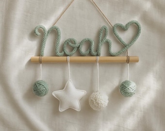 Personalisierte gestrickte Draht Name Hängen: Baby Zimmer Dekor hängen