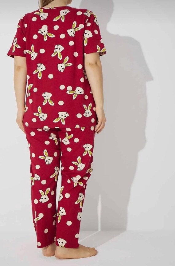 Women's rabbit print pajamas hotsell