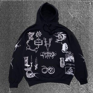 Medieval Hoodie: Dark Fantasy Engraving Print