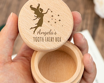 Personalisierte Zahnbox für Mädchen und Jungen, Holzzahnbox, verlorene Zähne Aufbewahrung für Kinder Zahnbox für Mädchen und Jungen Geschenk für Baby