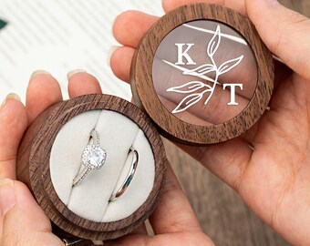 Custom Wedding Ring Box Personalized Wedding Ceremony Ring Bearer Box, Engagement Proposal Keepsake Gift, Anniversary Gift for Couple Gifts