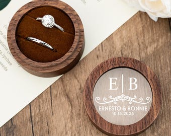 Benutzerdefinierte Holz Hochzeit Verlobungsring Box, Hochzeit Zeremonie Ring Box Personalisierte Holz Ringträger, Hochzeitsjubiläum Geschenk, Vorschlag Halter