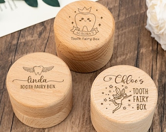 Pudełko na ząbki z drewna, pojemnik na ząbki, pojemnik na zęby dla dzieci, prezent na baby shower, pudełko na zęby, pamiątka dla dzieci