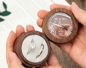 Personalisierte Holz Ring Box, Verlobungsring Box, Doppel-Ring-Träger Box, Ehering Box, Brautgeschenk, Hochzeitsgeschenk für Brautpaare