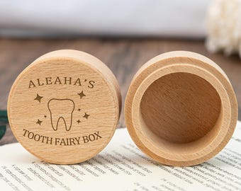 Gravierte Zahnfee-Box, Baby-Zahn-Box, Milchzahnbox, Babypartygeschenke, Zahnaufbewahrungsbox Geschenke für Kinder, 1. Geburtstagsgeschenke für Babys
