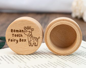 Custom Wooden Baby Teeth Storage Box, Engraved Wooden Milk Teeth Box, First Tooth Storage, Tooth Fairy Trays, New Baby Shower Gifts for Kids