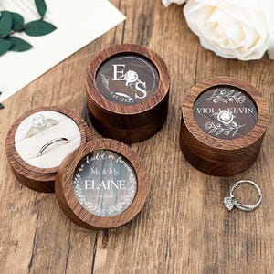 Engagement Ring Box,Custom Engraved Proposal Holder,Personalized Wooden Wedding Ring Box,Proposal Ring Bearer,Anniversary Gifts For Her