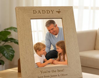 Benutzerdefinierter Papa-Fotorahmen Personalisierter hölzerner Bilderrahmen Geschenk für Papa Geschenk, Vatertagsbilderrahmen-Andenken Vatertagsgeschenk für ihn