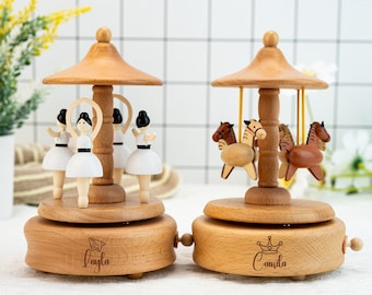 Spieluhr mit Gravur für Kinder Geburtstagsgeschenke Personalisierte Spieluhr aus Holz, Geschenk zum 1