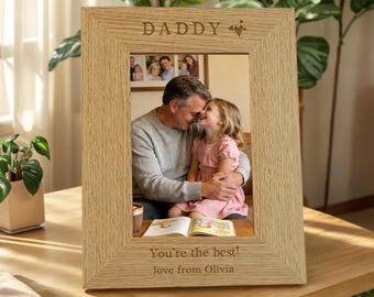 Personalisierter Papa Rahmen, Vatertagsgeschenk von Kindern, Papa Opa Geschenk, Vatertagsbilderrahmen, neues Papageschenk, Bilderrahmen mit Nachricht