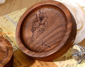 Portagioie personalizzato in noce, vassoio in legno inciso, regalo di anniversario per lei, regalo di nozze, regalo di fidanzamento per una coppia di novelli fidanzati