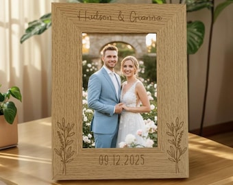 Cornice portafoto personalizzata per matrimonio, regalo di fidanzamento, regalo di anniversario per la coppia, regalo di anniversario per moglie e marito