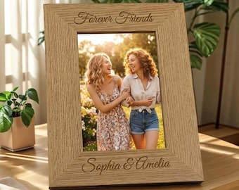 Spersonalizowana ramka na zdjęcia dla przyjaciółki, spersonalizowana ramka na pamiątkę „Forever Friends”, prezent na urodziny dla najlepszej przyjaciółki, prezenty dla najlepszej przyjaciółki