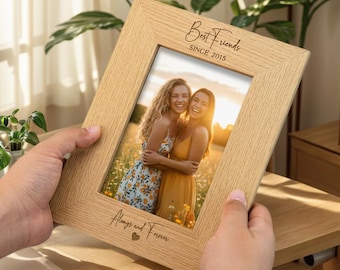 Cornice portafoto in legno personalizzata per amici, regalo per la migliore amica, ricordo per la migliore amica, regalo di compleanno, regalo di amicizia