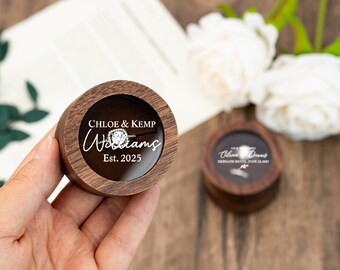 Personalized Ring Box For Wedding Ceremony,Double Slot Engagement Ring Bearer,Custom Proposal Ring Holder,Ring Bearer,Acrylic Lid Ring Box