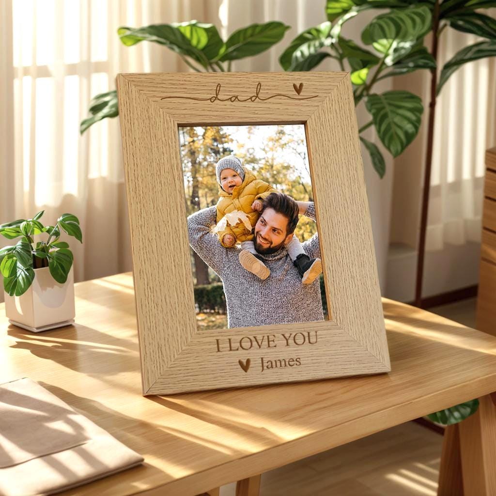 Custom Wood Photo Frame, Engraved Picture Frame Gift, Bespoke Engraving ...