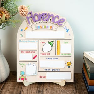 Custom First Day Of School Sign, Last Day of School Sign, Custom Name Sign, Preschool Back To School Dry Erase Sign, 1st Day of School Board