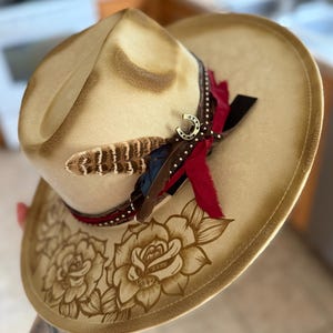 Burned Wide Brim Hat