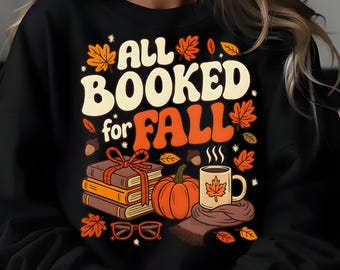 Cozy Fall Reading PNG: Book Lover Autumn Design (Digital Download