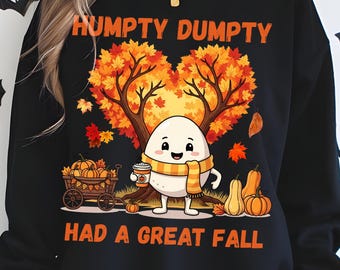 Humpty Dumpty Fall PNG: Funny Autumn Sublimation Design (Digital Download)
