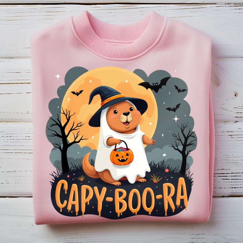 Capybara Halloween PNG: Ghost Costume, Witch Hat (personalized Design ...