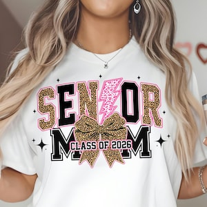 Senior Mom Leopard Lightning Bolt PNG SVG (Class of 2026)