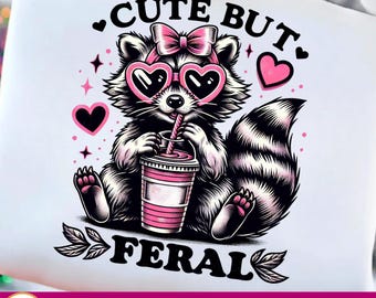 Wasbeer, png, bril met roze hart, trendy dierenafbeelding (digitale download)