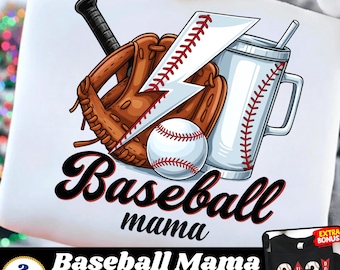 Baseball Mama PNG | Sports Mom Sublimation Design (Digital Download)