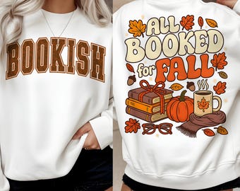 Cozy Fall Reading PNG: Book Lover Autumn Design (Digital Download