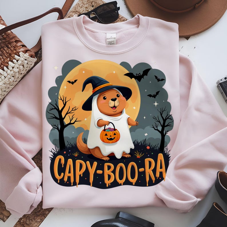 Capybara Halloween PNG: Ghost Costume, Witch Hat (personalized Design ...