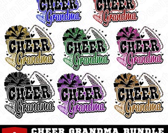 Cheer Grandma PNG Bundle: Cheerleader Oma Shirt Design | Spirit Wear Sublimation (Digitaler Download)