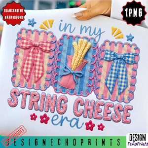 String Cheese Era PNG, Überstimulierte Mutter, Preppy Mama Design, Kunstgarn Snack (Digitaler Download)