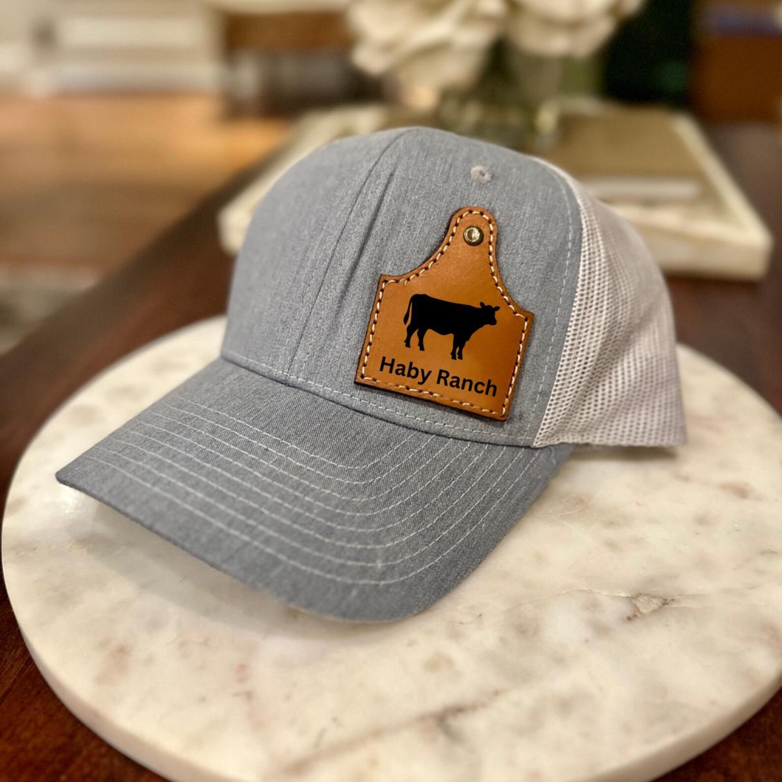 Leather Cattle Tag Cap - Etsy
