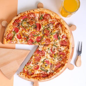 Personalized Pizza Serving Board - Sliced Pizza Board - Custom Engrave Name on Wooden Pizza Board - Ideal Size: 41cm