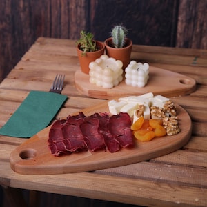 Teardrop Beech Wood Cutting Board Set - Chopping Board for Kitchen - Large Cutting Board 36x20cm, Small Cutting Board 28x15cm