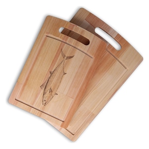 Personalized Cutting Board Set - 2-Piece Kitchen Chopping Board Set with Handles, Natural & Durable