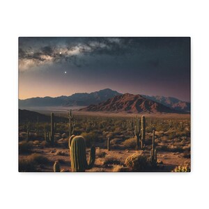 Enchanted Desert: Mystical Sky Canvas Art, Desert sky decor, Dreamy desert sky, Desert landscape, Desert sunset sky, Enchanted sky art